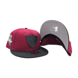 Burgundy Las Vegas Raiders Black Visor Gray Bottom 2020 Inaugural Season New Era Metal Badge 9Fifty Snapback