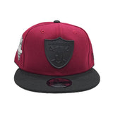 Burgundy Las Vegas Raiders Black Visor Gray Bottom 2020 Inaugural Season New Era Metal Badge 9Fifty Snapback