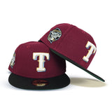 Burgundy Glow In The Dark Texas Rangers Black Visor Green Bottom 2024 All Star Game Side Patch New Era 59Fifty Fitted