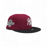 Burgundy New York Yankees Rose Logo Black Visor Gray Bottom 1996 World Series Side Patch New Era 9Fifty Snapback