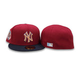 Burgundy New York Yankees Navy Blue Visor Gray Bottom 1938 World Series Side Patch New Era 59Fifty Fitted