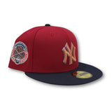 Burgundy New York Yankees Navy Blue Visor Gray Bottom 1938 World Series Side Patch New Era 59Fifty Fitted