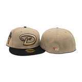 Camel Arizona Diamondbacks Black Visor Gray Bottom 1998 Inaugural Season Side Patch New Era 59Fifty Fitted