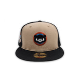 Camel Chicago Cubs Black Trucker Gray Bottom 1990 All Star Game Side Patch New Era 59Fifty Fitted