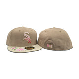 Camel Hand Stitched Floral Chicago White Sox Gray Bottom New Era 59Fifty Fitted