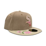 Camel Hand Stitched Floral Chicago White Sox Gray Bottom New Era 59Fifty Fitted