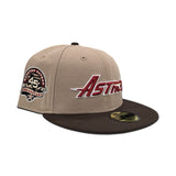 Camel Houston Astros Brown Visor Gray Bottom 45th Anniversary Side Patch New Era 59Fifty Fitted