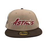 Camel Houston Astros Brown Visor Gray Bottom 45th Anniversary Side Patch New Era 59Fifty Fitted