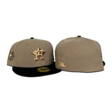 Camel Houston Astros Black Visor Gray Bottom 2022 World Series Side Patch New Era 59Fifty Fitted