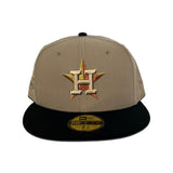 Camel Houston Astros Black Visor Gray Bottom 2022 World Series Side Patch New Era 59Fifty Fitted