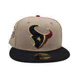 Camel Houston Texans Black Vioso Red Bottom 2003 NFL Draft Side Patch New Era 59Fifty Fitted