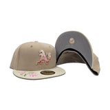 Camel Hand Stitched Floral Oakland Athletics Gray Bottom New Era 59Fifty Fitted