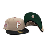 Camel Glow In The Dark Pittsburgh Pirates Black Visor Green Bottom 1977 World Series Side Patch New Era 59Fifty Fitted