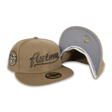 Camel Script Houston Astros Gray Bottom Celebrating 45 Years Side Patch New Era 59Fifty Fitted