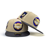 Vegas Gold Chicago Cubs Dark Gray Visor Gray Bottom Be Alert Foul Balls Side Patch New Era 59Fifty Fitted