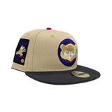 Vegas Gold Chicago Cubs Dark Gray Visor Gray Bottom Be Alert Foul Balls Side Patch New Era 59Fifty Fitted