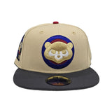 Vegas Gold Chicago Cubs Dark Gray Visor Gray Bottom Be Alert Foul Balls Side Patch New Era 59Fifty Fitted