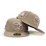 Camel Houston Astros Pink Bottom 35th Great Years Side Patch New Era 59Fifty Fitted