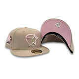 Camel Houston Astros Pink Bottom 35th Great Years Side Patch New Era 59Fifty Fitted