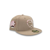 Camel Houston Astros Pink Bottom 35th Great Years Side Patch New Era 59Fifty Fitted