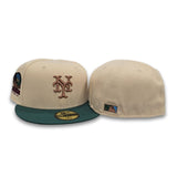 Peach New York Mets Green Visor Gray Bottom Polo Grounds NY Side Patch New Era 59Fifty Fitted