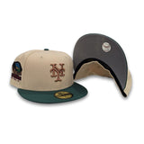 Peach New York Mets Green Visor Gray Bottom Polo Grounds NY Side Patch New Era 59Fifty Fitted