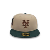 Peach New York Mets Green Visor Gray Bottom Polo Grounds NY Side Patch New Era 59Fifty Fitted