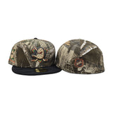 Real Tree Anaheim Mighty Ducks Black Visor Green Bottom "Mighty Decade" EST 1993 Side Patch New Era 59Fifty Fitted