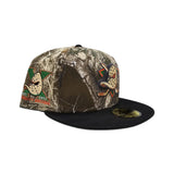 Real Tree Anaheim Mighty Ducks Black Visor Green Bottom "Mighty Decade" EST 1993 Side Patch New Era 59Fifty Fitted