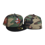 Camo Houston Astros Black Visor Brick Red Bottom 45th Anniversary Side Patch New Era 59Fifty Fitted