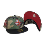 Camo Houston Astros Black Visor Brick Red Bottom 45th Anniversary Side Patch New Era 59Fifty Fitted