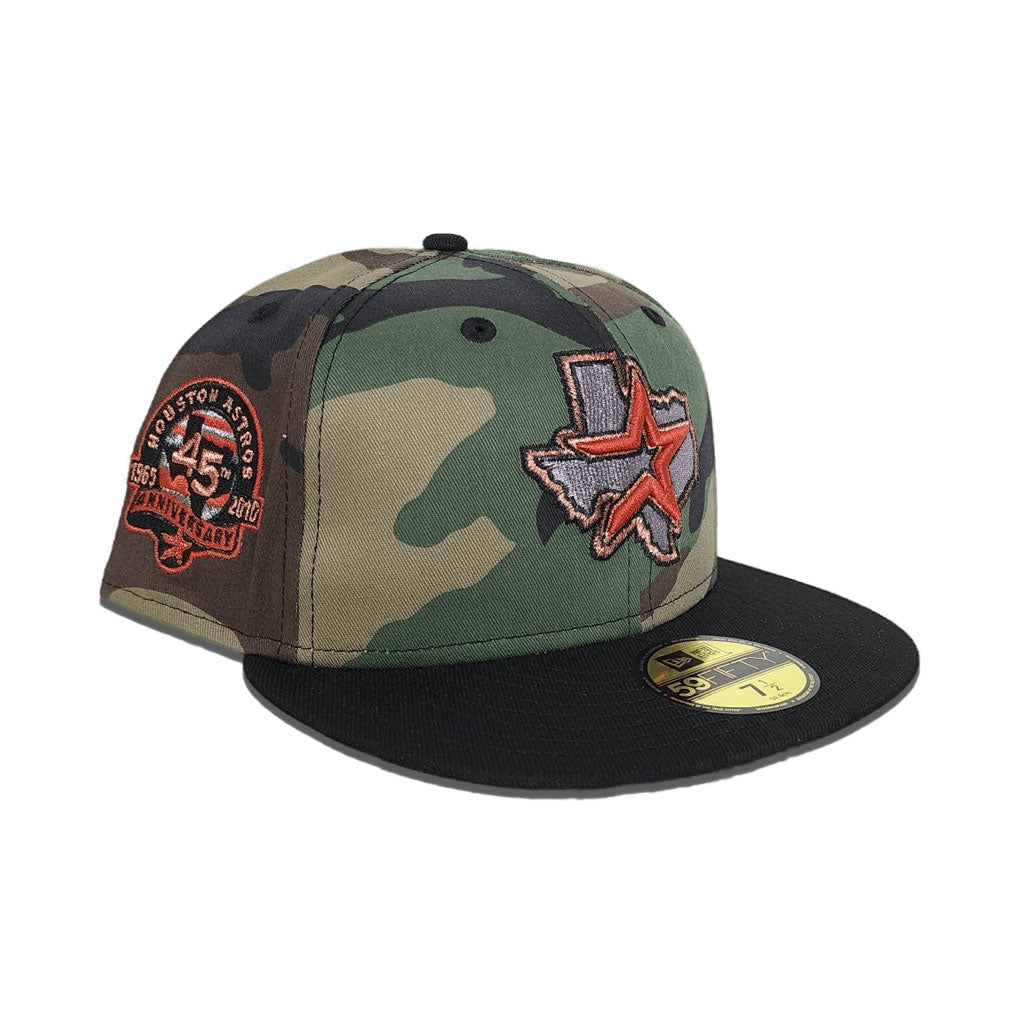 Houston Colt 45 40th Anniversary New Era 59FIFTY Fitted Hat (Navy Realtree Camo Green Under BRIM) 7 3/4