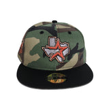 Camo Houston Astros Black Visor Brick Red Bottom 45th Anniversary Side Patch New Era 59Fifty Fitted