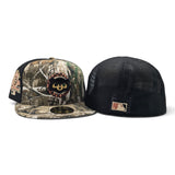 Real Tree Chicago Cubs Black Trucker Gray Bottom 1990 All Star Game Side Patch New Era 59Fifty Fitted