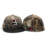 Real Tree APX Houston Astros Black Visor Red Bottom 45th Anniversary Side Patch New Era 59Fifty Fitted