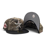 Real Tree Apex Houston Astros Black Visor Gray Bottom 2005 World Series Side Patch New Era 59Fifty Fitted
