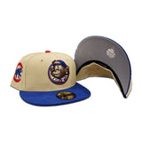 Vegas Gold Chicago Cubs Clark The Bear Logo Royal Blue Corduroy Visor Gray Bottom Cubs Side Patch New Era 59Fifty Fitted