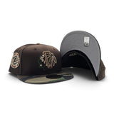 Brown Chicago Blackhawks Woodland Camo Visor Gray Bottom 42nd All Star Game Side Patch New Era 59Fifty Fitted