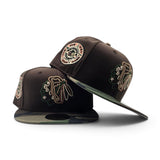 Brown Chicago Blackhawks Woodland Camo Visor Gray Bottom 42nd All Star Game Side Patch New Era 59Fifty Fitted