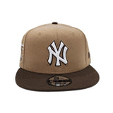 Khaki New York Yankees Brown Visor Gray Bottom 75th Anniversary Side Patch New Era 9Fifty Snapback