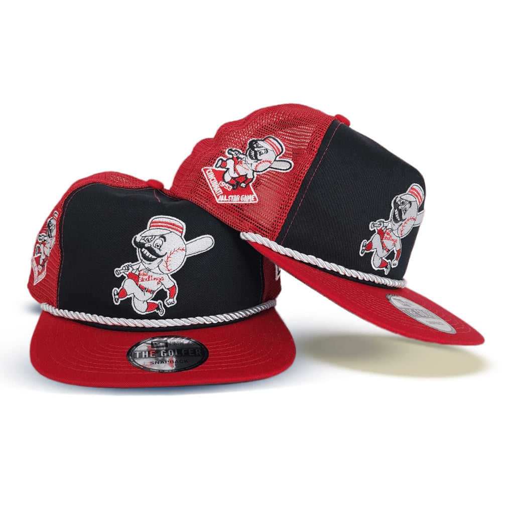 Stylish Vintage Twins Enterprises Cincinnati Reds Snapback Trucker Hat - Size M/L, Red