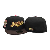 Black Cleveland Indians Brown Visor Gray Bottom Inaugural Season 1994 Jacobs Field Side Patch 59fifty Fitted