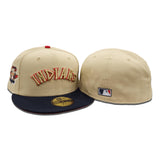 Vegas Gold Cleveland Indians Navy Blue Visor Red Bottom 100 Seasons Side Patch 59fifty Fitted