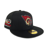 Black Cleveland Guardians Green Bottom Progressive Field Side Patch New Era 59Fifty Fitted