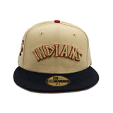 Vegas Gold Cleveland Indians Navy Blue Visor Red Bottom 100 Seasons Side Patch 59fifty Fitted
