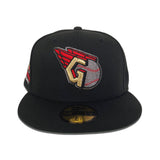 Black Cleveland Guardians Green Bottom Progressive Field Side Patch New Era 59Fifty Fitted