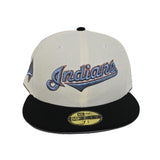 Off White Cleveland Indians black Visor Gray Bottom Inaugural Season 1994 Jacobs Field Side Patch 59fifty Fitted