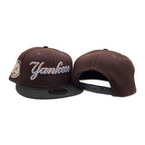 Dark brown New York Yankees Black Visor Gray Bottom 1949 World Series Side Patch New Era 9Fifty Snapback