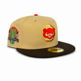 Vegas Gold Chicago Cubs Brown Visor Gray Bottom 1990 All Star Game Side Patch New Era 59Fifty Fitted