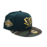Dark Green Oakland Athletics Camo Visor Gray Bottom 25th Anniversary New Era 59Fifty Fitted